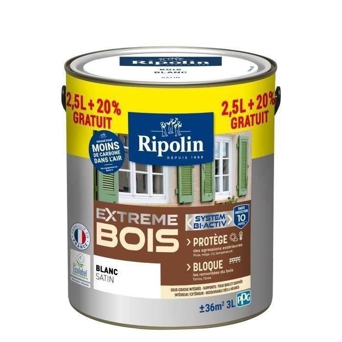 RIPOLIN Pintura para Madera Satinada Alta Protección 10 años que Protege y Magnifica tu Madera - Blanco