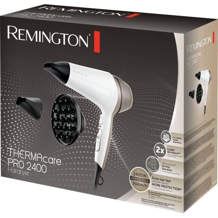 Remington D5720 Secador de cabello Thermacare Pro iónico 2400W con Rejilla cerámica, Motor de larga duración, Silencioso, Concentrador y Difusor 2