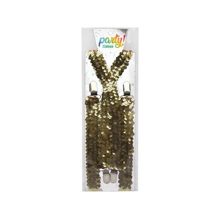 Tirantes Dorados con Lentejuelas para Disfraz Festivo - Añade Glamour a tu Look 1 Tirantes Dorados con Lentejuelas para Disfraz Festivo - Añade Glamour a tu Look 1