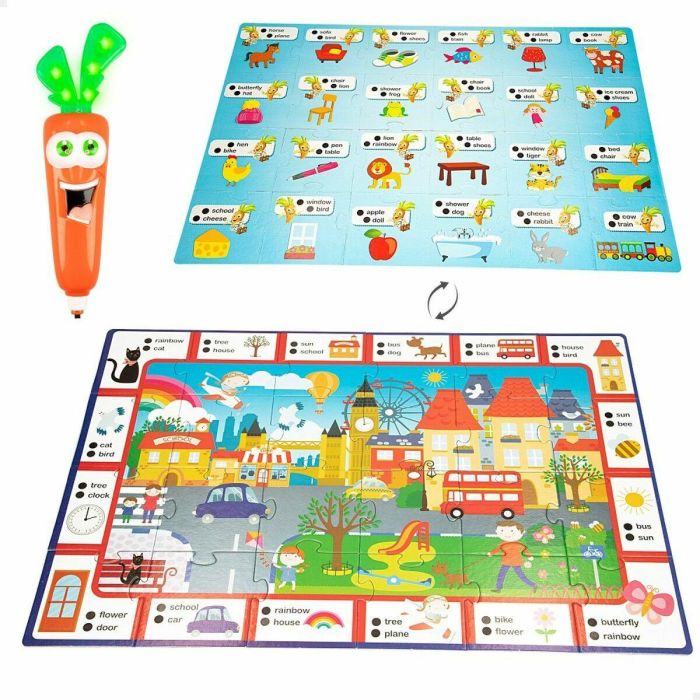 Lisciani Giochi Hablando Carotina - Happy English, Rompecabezas Interactivo de la Ciudad con Sonido y Luz para Aprender y Encontrar Objetos, +3 años 9