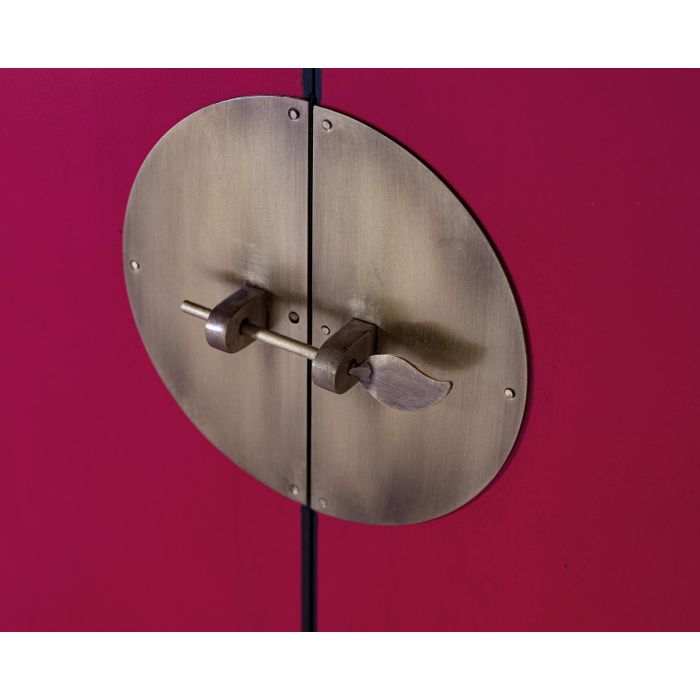 GINER Y COLOMER Aparador Madera de Mango 2 Puertas 3 Cajones Rojo 180x40x84 cm 5