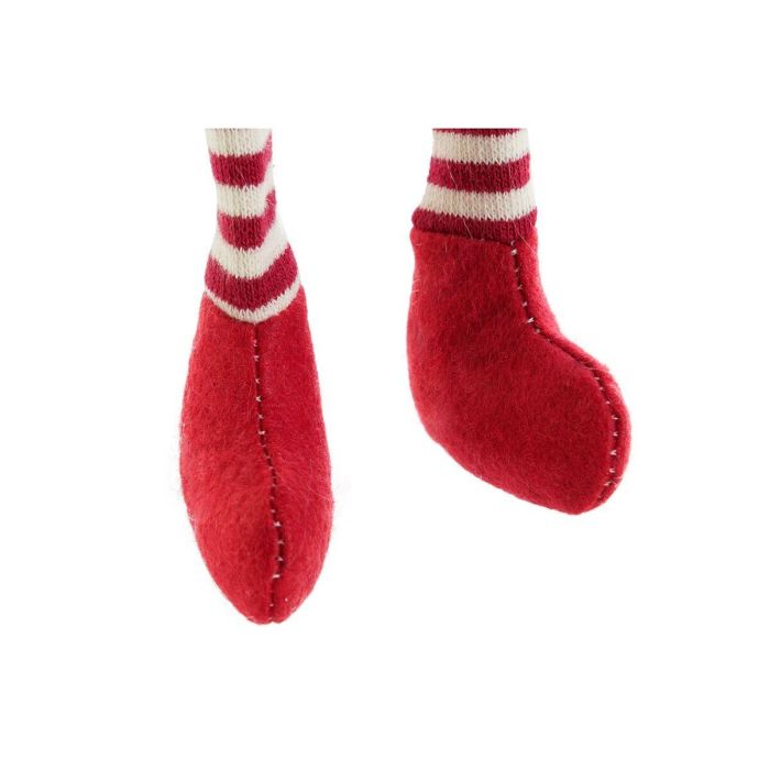 Figura Navidad Tradicional DKD Home Decor Rojo Blanco 7 x 57 x 10 cm (2 Unidades) 1