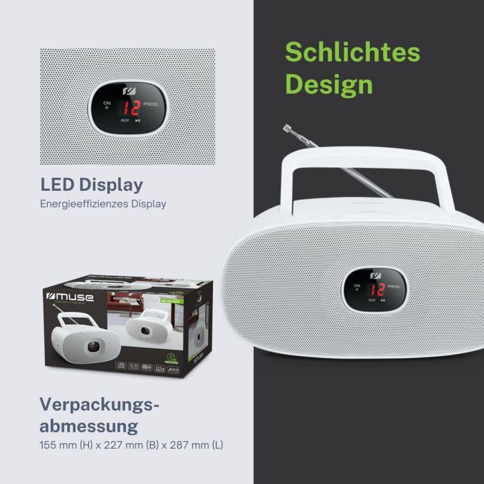 Reproductor CD/MP3 Muse MD202RDW 3