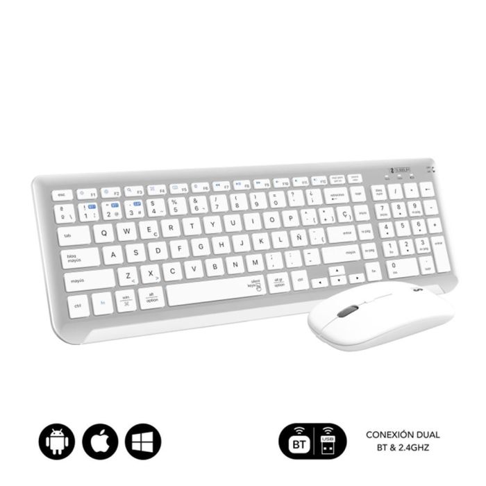Teclado y Ratón Inalámbrico Subblim Combo Dual Prestige Extendido/ Blanco y Plata 1 Teclado y Ratón Inalámbrico Subblim Combo Dual Prestige Extendido/ Blanco y Plata 1