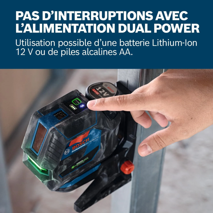 Bosch GCL 12V-50-22 CG Láser combinado de doble potencia (hasta 50 m) con soporte RM20, 4 baterías y estuche 4