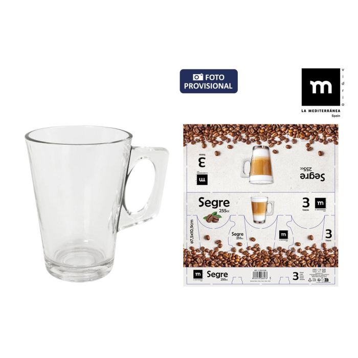 Set de 3 tazas con asa 255 cc Segre - La Mediterranea (16 Cajas) Set de 3 tazas con asa 255 cc Segre - La Mediterranea (16 Cajas)