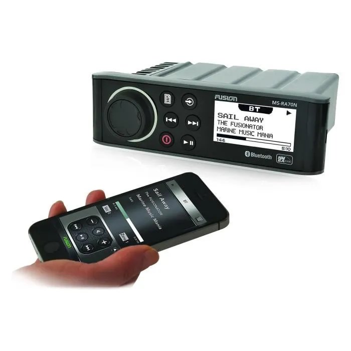 Fusion MS-RA70N Radio de Coche Impermeable, NMEA 2000, 2 Zonas de Audio, 200W, Compatible con Fusion Link, Estéreo Marino 4