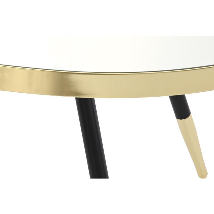 DKD Home Decor Mesa de Centro Urban 110x50x41.5 cm Acero y Espejo Dorado Negro 2