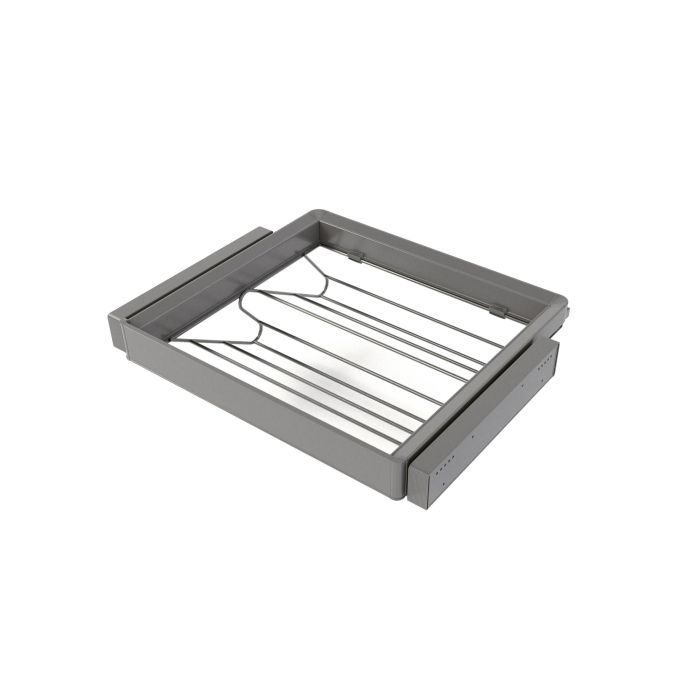 Emuca Kit de cajón zapatero y bastidor regulable Quartz para armarios, guías de cierre suave y extracción total, Módulo 60cm, Acabado Titanio 0 Emuca Kit de cajón zapatero y bastidor regulable Quartz para armarios, guías de cierre suave y extracción total, Módulo 60cm, Acabado Titanio 0