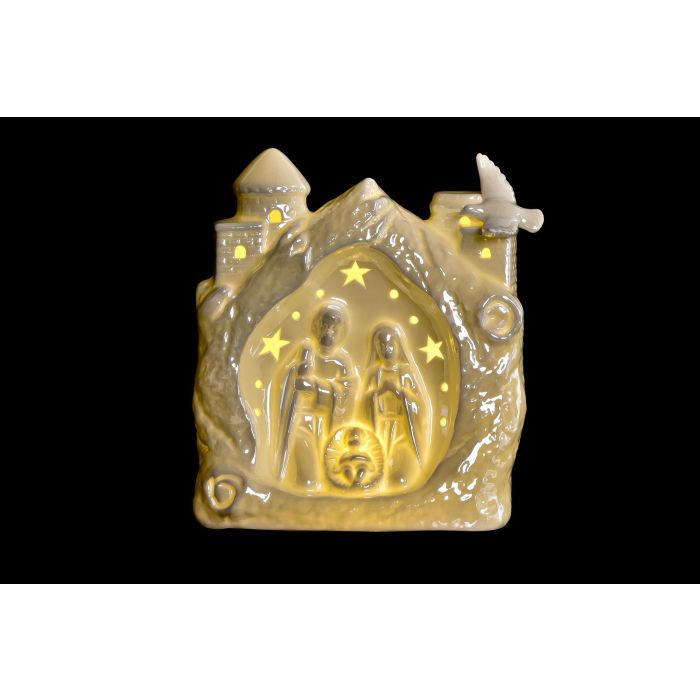 DKD Home Decor Nacimiento Navidad Moderno de Porcelana con LED Blanco, 18x9.5x16.5 cm (Alto x Largo x Ancho), Funciona con 3 Pilas LR44 1 DKD Home Decor Nacimiento Navidad Moderno de Porcelana con LED Blanco, 18x9.5x16.5 cm (Alto x Largo x Ancho), Funciona con 3 Pilas LR44 1