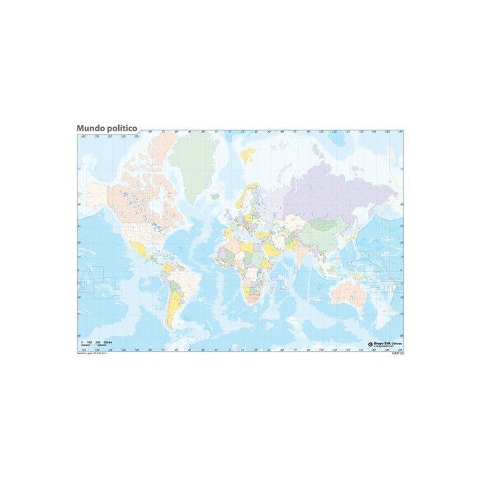 Mapa Mudo Erik Color Politico Mundo 50 unidades