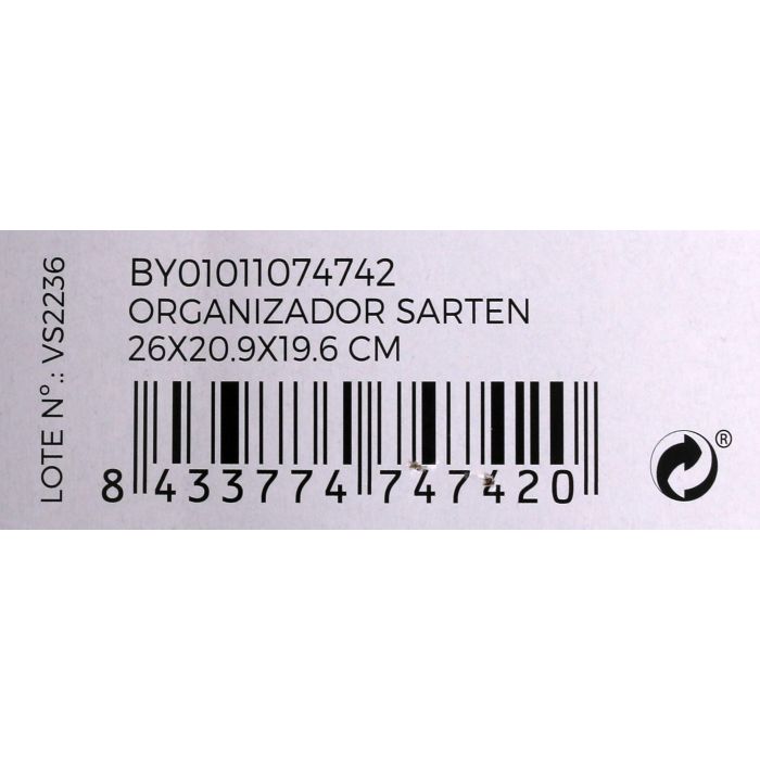 Organizador de sartenes Confortime 26x20.9x19.6 cm negro (12 Unidades) 8 Organizador de sartenes Confortime 26x20.9x19.6 cm negro (12 Unidades) 8