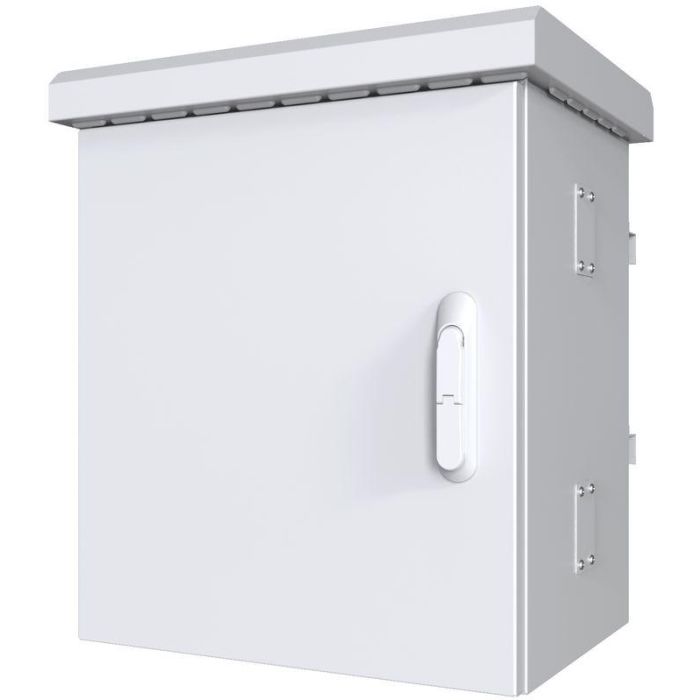 Lanview Armario CCTV Exterior Montaje Poste para 4 Cámaras, Maxi Classic, Doble Pared, Ventilado, Acero Galvanizado RAL7035 1