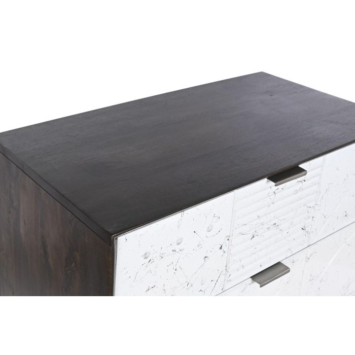 DKD Home Decor Cajonera Moderno Marron Oscuro Blanco 40 x 105 x 70 cm 1