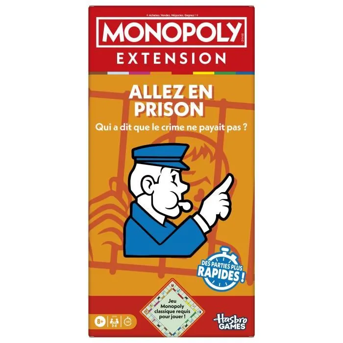 Monopoly HASG0719101 Expansión Go to Jail, Juego de Mesa para 2 a 6 Jugadores, Más Divertido y Rápido 0 Monopoly HASG0719101 Expansión Go to Jail, Juego de Mesa para 2 a 6 Jugadores, Más Divertido y Rápido 0