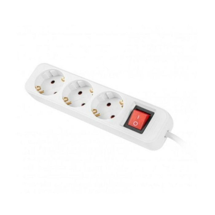 Lanberg PS1-03F-0150-W Regleta Base Múltiple 3 Salidas AC Tipo F 1.5m Blanco Interior 2500W 10A