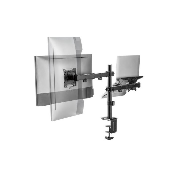 Ewent EW1519 Soporte de Escritorio Ergonómico para Monitor hasta 32" y Portátil 15.6" VESA 75x75 100x100 Negro 3 Ewent EW1519 Soporte de Escritorio Ergonómico para Monitor hasta 32" y Portátil 15.6" VESA 75x75 100x100 Negro 3