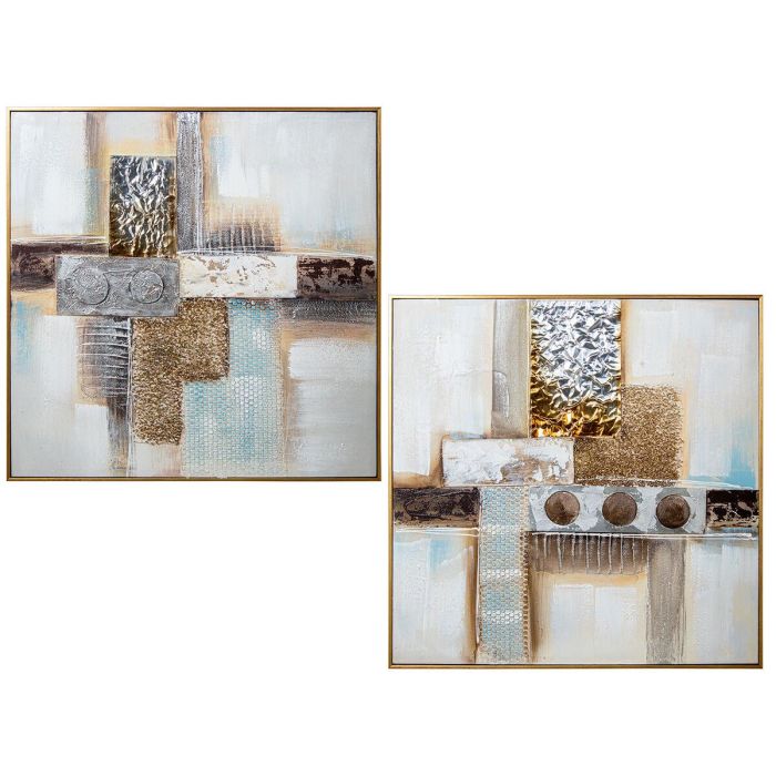 Juego de 2 cuadros Alexandra House Living Multicolor 82 x 82 x 4 cm 0 Juego de 2 cuadros Alexandra House Living Multicolor 82 x 82 x 4 cm 0