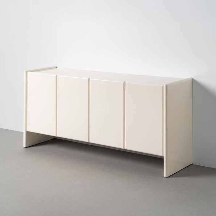 Aparador Lacado Crema Mármol-Dm Salón 163 X 45 X 75 cm