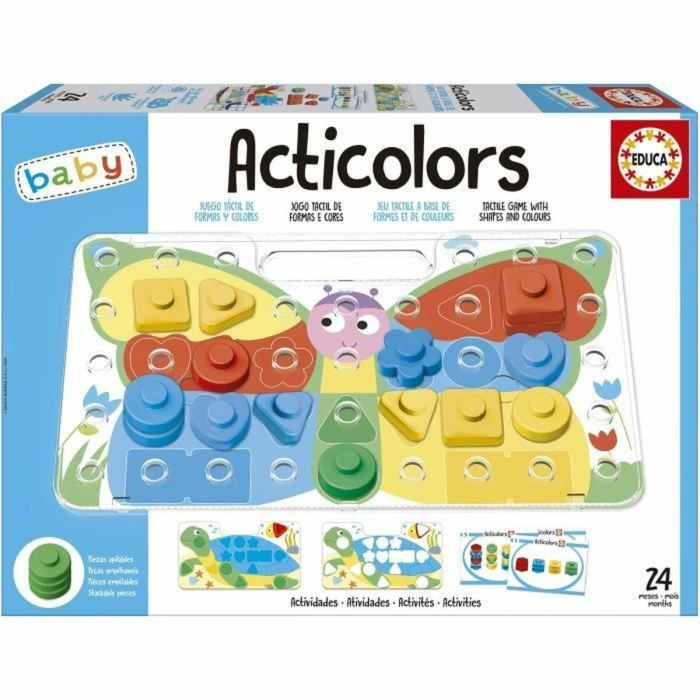 Educa EDU8412668201699 Articolors - Juego Educativo de Apilamiento con Fichas de Colores y Formas Geométricas para Niños de 2+ Años 1
