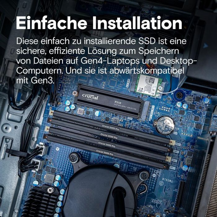 Crucial P310 SSD 2TB M.2 NVMe PCIe Gen4 7100 MB/s con Disipador 4