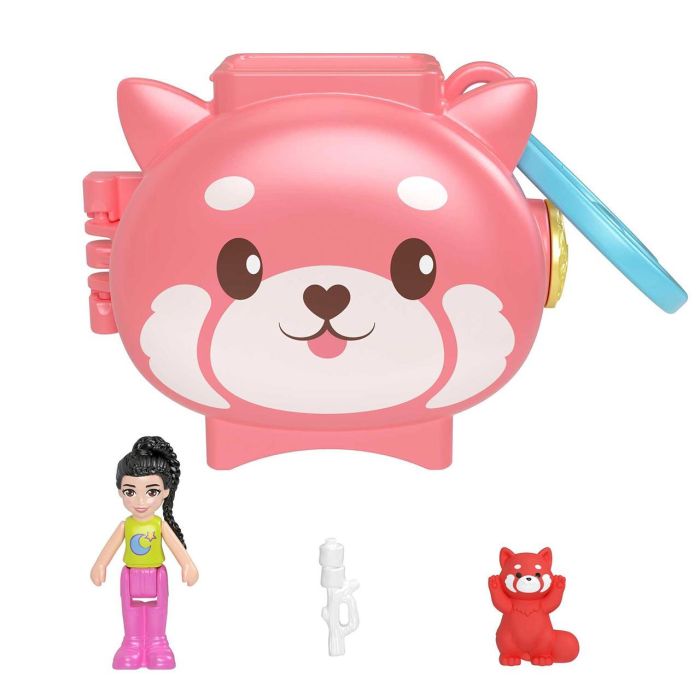 Estuche Panda Rojo Mini Figuras Polly Pocket Hmx20 Mattel 1