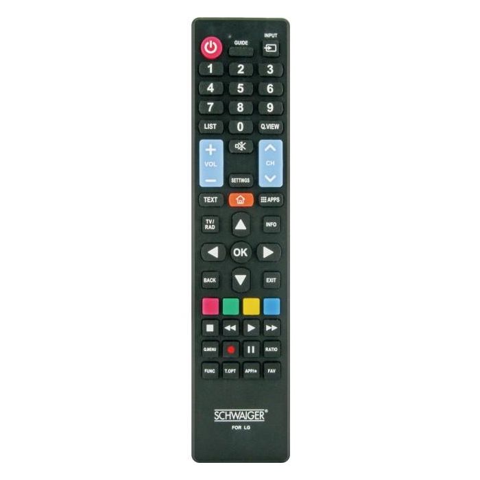 Schwaiger UFB100LG 533 Mando a distancia para TVs LG, IR inalámbrico, 49 teclas, negro