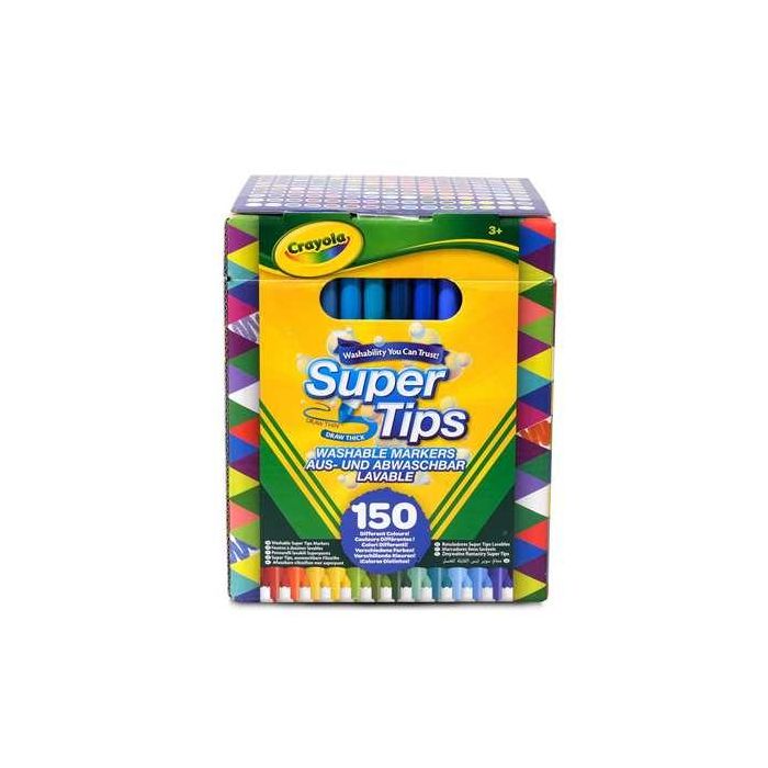 Rotuladores súper punta super tips lavables 150 unidades 18x14,8x13,5 cm Rotuladores súper punta super tips lavables 150 unidades 18x14,8x13,5 cm