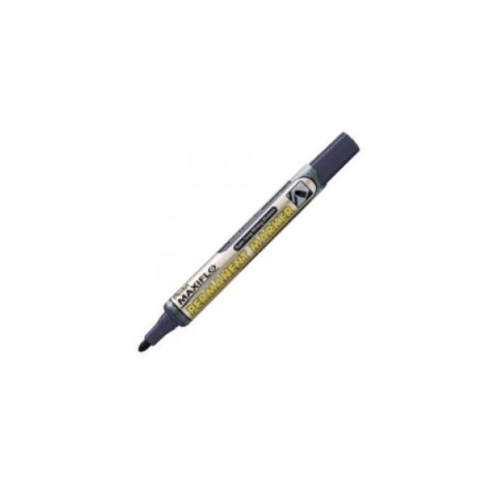 Pentel NLF50 Rotulador Permanente Punta Bala Negro para Marcar Superficies, Tinta Resistente sin Olor, Trazo 1.2-1.5mm