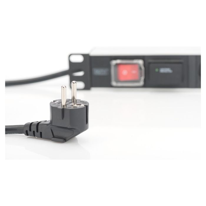 DIGITUS Regleta de Enchufes 7 Tomas Aluminio 2m Protección Sobretension 1