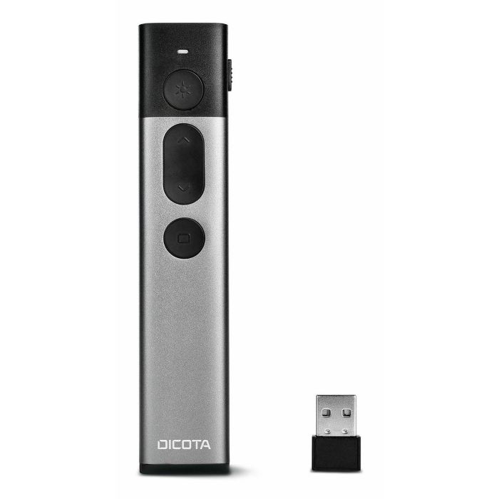 Dicota Wireless Laser Presenter, 2.4 GHz, Rechargeable, Green Laser, USB Receiver