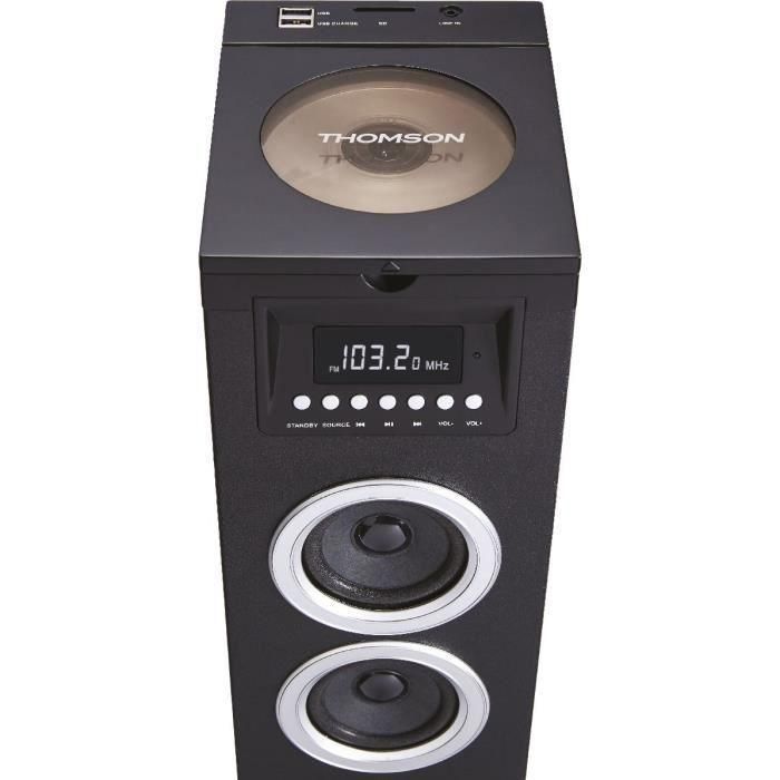 Thomson DS120CD - Torre de Altavoces Multimedia con Reproductor CD, 60W, Bluetooth, USB, Radio FM y Pantalla LED Negro 2 Thomson DS120CD - Torre de Altavoces Multimedia con Reproductor CD, 60W, Bluetooth, USB, Radio FM y Pantalla LED Negro 2