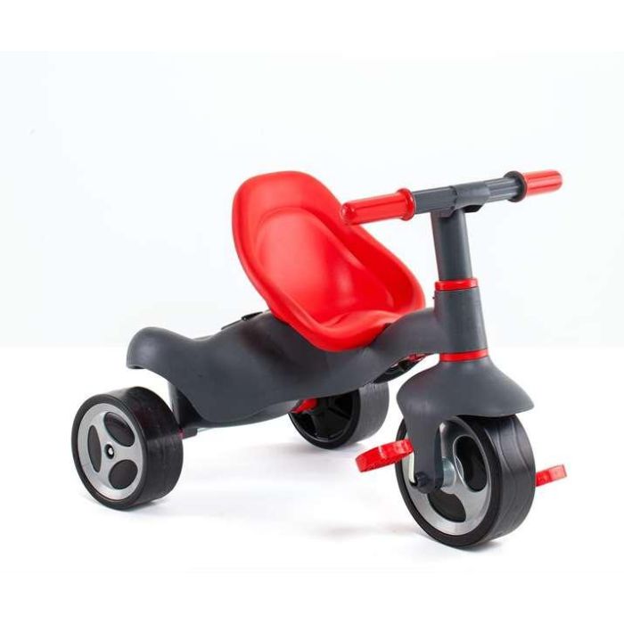 Triciclo urban trike rojo con palo, cinturon, bolsa y rueda goma 98 cm 16