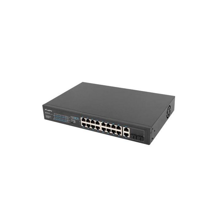 Lanberg RSFE-16P-2C-150 Switch Ethernet Gigabit No Administrado, 18 Puertos RJ-45 con PoE, Montaje en Rack 1U, Negro 4 Lanberg RSFE-16P-2C-150 Switch Ethernet Gigabit No Administrado, 18 Puertos RJ-45 con PoE, Montaje en Rack 1U, Negro 4