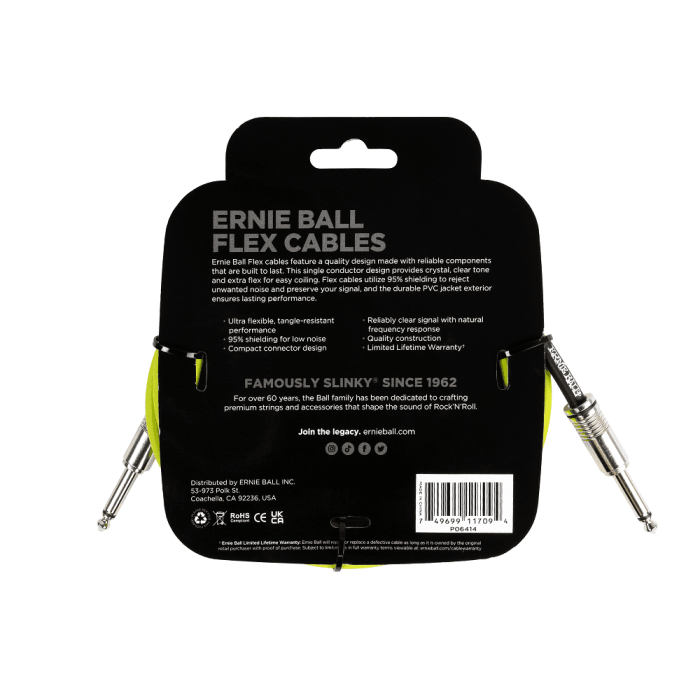 Cable Eb Instrumento Flex Jack-Jack Ss 3 M - Verde 1 Cable Eb Instrumento Flex Jack-Jack Ss 3 M - Verde 1