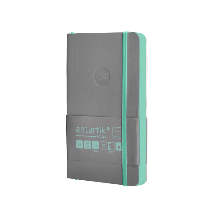 Antartik Cuaderno A6 Tapa Blanda Rayas Gris y Turquesa, 100 Hojas 80gr FSC 3