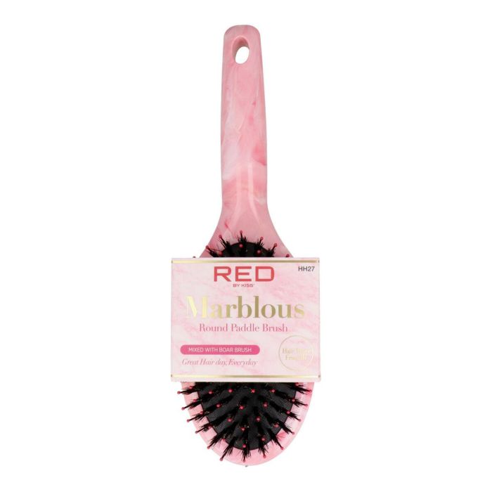 Red Kiss Marblous Boar Round Paddle Brush Red Kiss Marblous Boar Round Paddle Brush