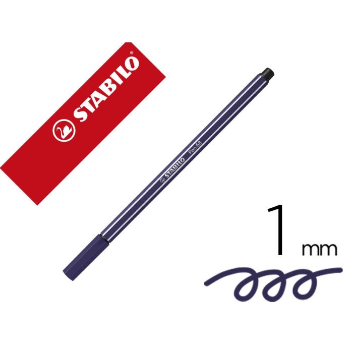 Rotulador Stabilo Acuarelable Pen 68 Azul Prusia Punta Gruesa 1 mm 10 unidades