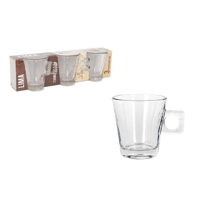 Set de 3 Tazas para Café de 8 Cl Lima Liso - La Mediterranea (24 Cajas) Set de 3 Tazas para Café de 8 Cl Lima Liso - La Mediterranea (24 Cajas)