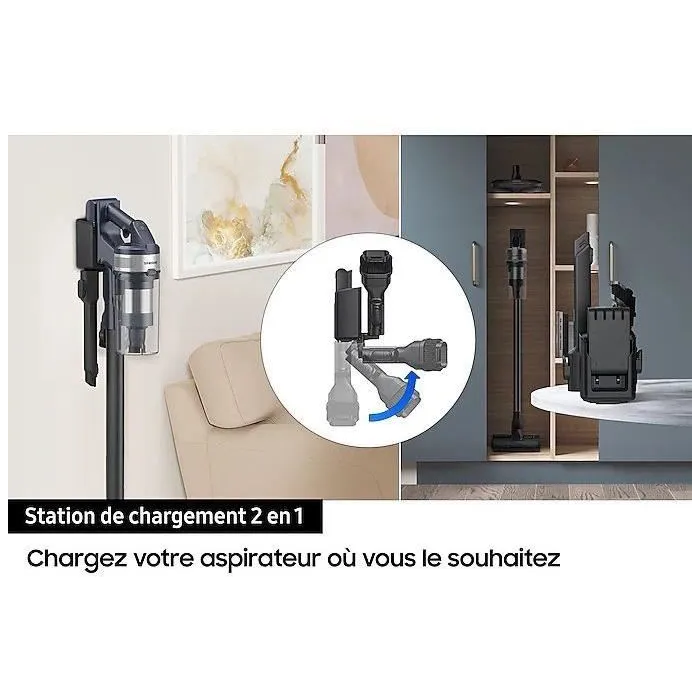 Samsung SAM8806095108834 Aspiradora Vertical Jet 75E Turbo - 200 W - 60 min - 0,8 L - Gris/Azul Samsung SAM8806095108834 Aspiradora Vertical Jet 75E Turbo - 200 W - 60 min - 0,8 L - Gris/Azul