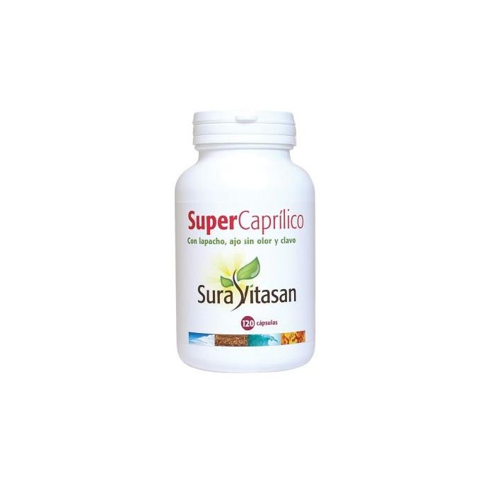 SURA VITASAN Super Caprilico 120 Cápsulas con Lapacho, Ajo, Clavo y Ácido Caprílico para Bienestar Digestivo