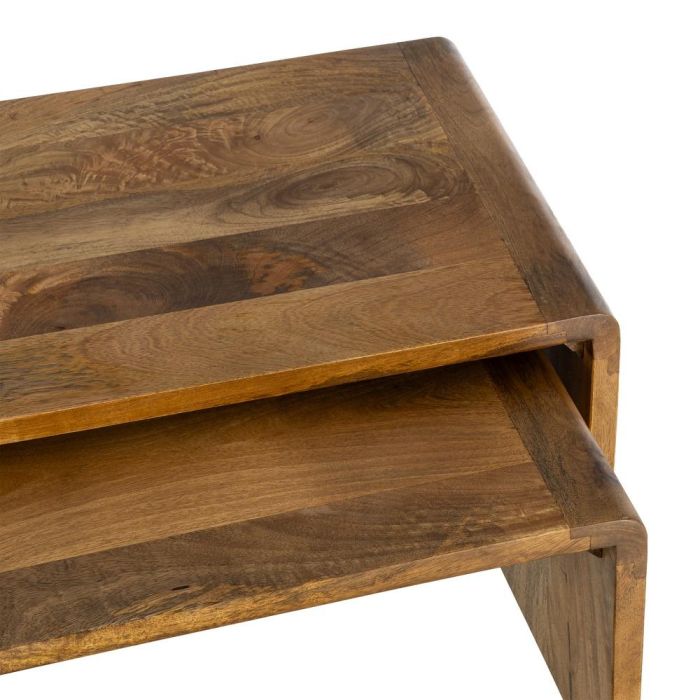 S/2 Mesa Centro Miel Madera de Mango 100 X 50 X 35 cm