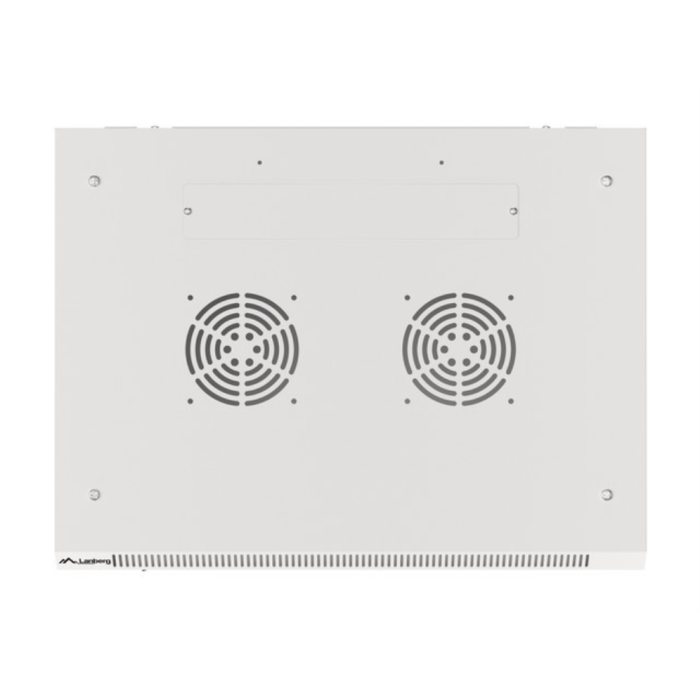 Lanberg Armario Rack 19 Pulgadas 18U 600x450mm Gris con Puerta de Cristal Templado y Ventiladores 5