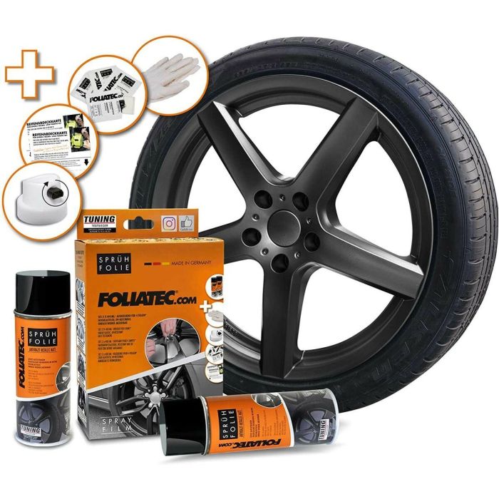 Foliatec FO2062 Kit Goma Líquida Spray Film Protector Llantas Coche Antracita Metálico 2x400ml Desmontable 0 Foliatec FO2062 Kit Goma Líquida Spray Film Protector Llantas Coche Antracita Metálico 2x400ml Desmontable 0