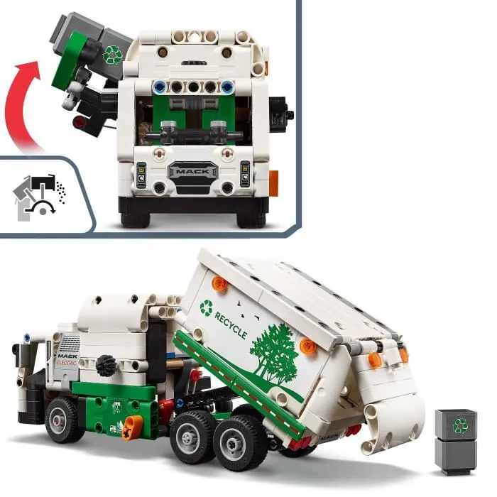 LEGO 42167 Camión de Basura Eléctrico Mack LR, Vehículo de Reciclaje, Camión Eléctrico de Juguete 2