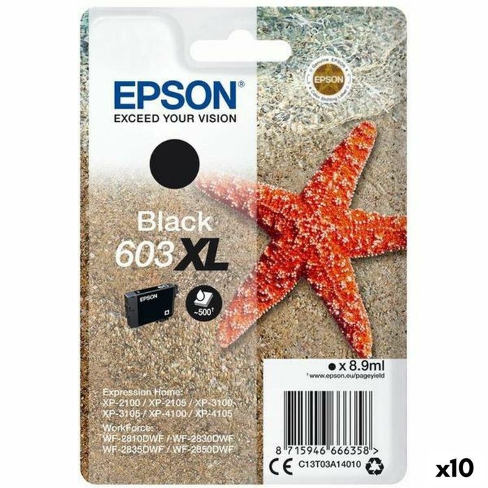 Cartucho de Tinta Original Epson 603 XL Negro (10 Unidades) Cartucho de Tinta Original Epson 603 XL Negro (10 Unidades)