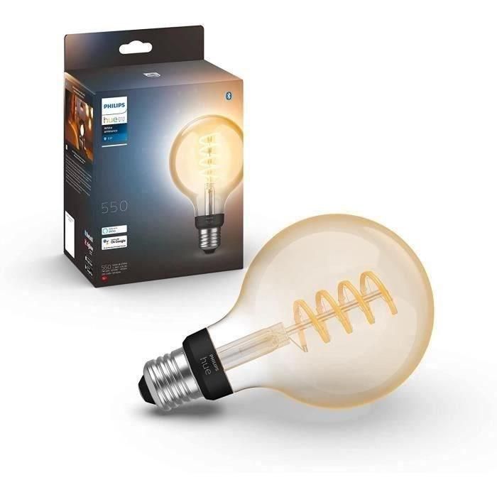 Philips Hue White Ambiance, LED conectado LED E27 Filamento G93 Globe, Bluetooth, trabaja con Alexa, Google y HomeKit Philips Hue White Ambiance, LED conectado LED E27 Filamento G93 Globe, Bluetooth, trabaja con Alexa, Google y HomeKit