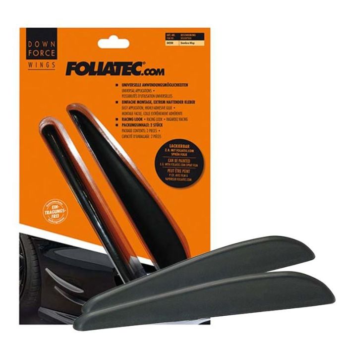 Foliatec FO34250 Alerón Lateral Adhesivo Universal para Coche, Juego de 2 Piezas (24x3 cm), Flexible y con Certificado TÜV