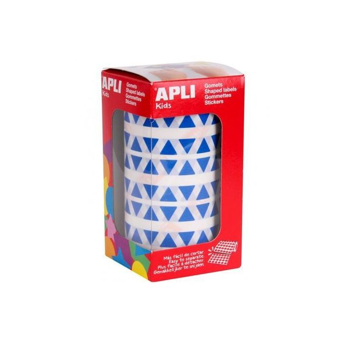 Apli Gomets Triangulares 10,5 mm Rollo Azul -Rollo 6136 Unidades-