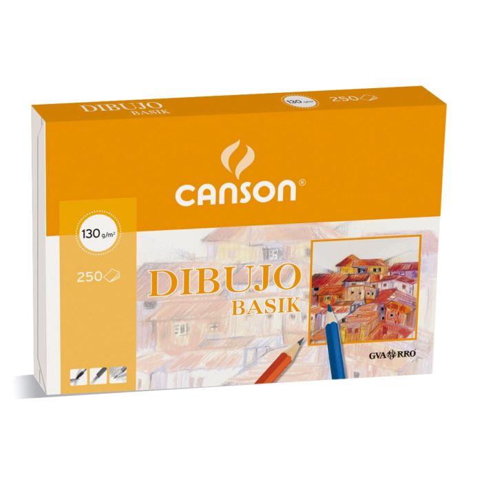 Canson Papel Dibujo Básik 23x32.5 cm 130 gr Blanco Natural Ligeramente Satinado FSC 1